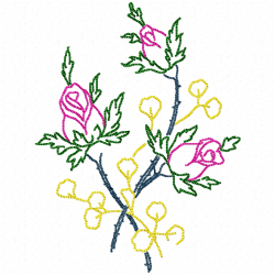 Flowers And Tree Embroidery Design 7